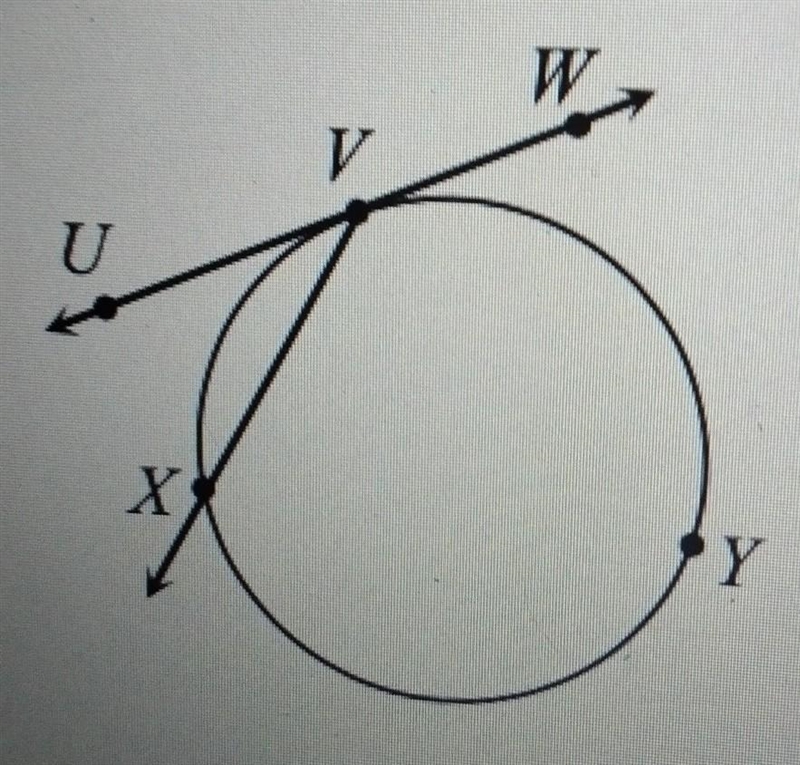 If marcVYX=282 and m angle UVX=(4x-5)find the value of x-example-1