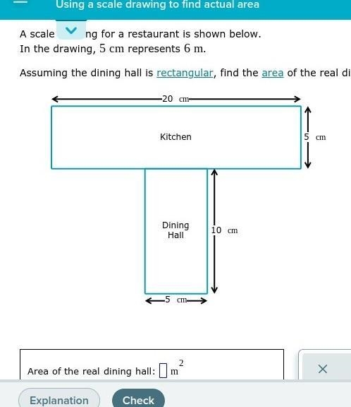 A scale drawing for a restaurant is shown below.In the drawing, represents .Assuming-example-1