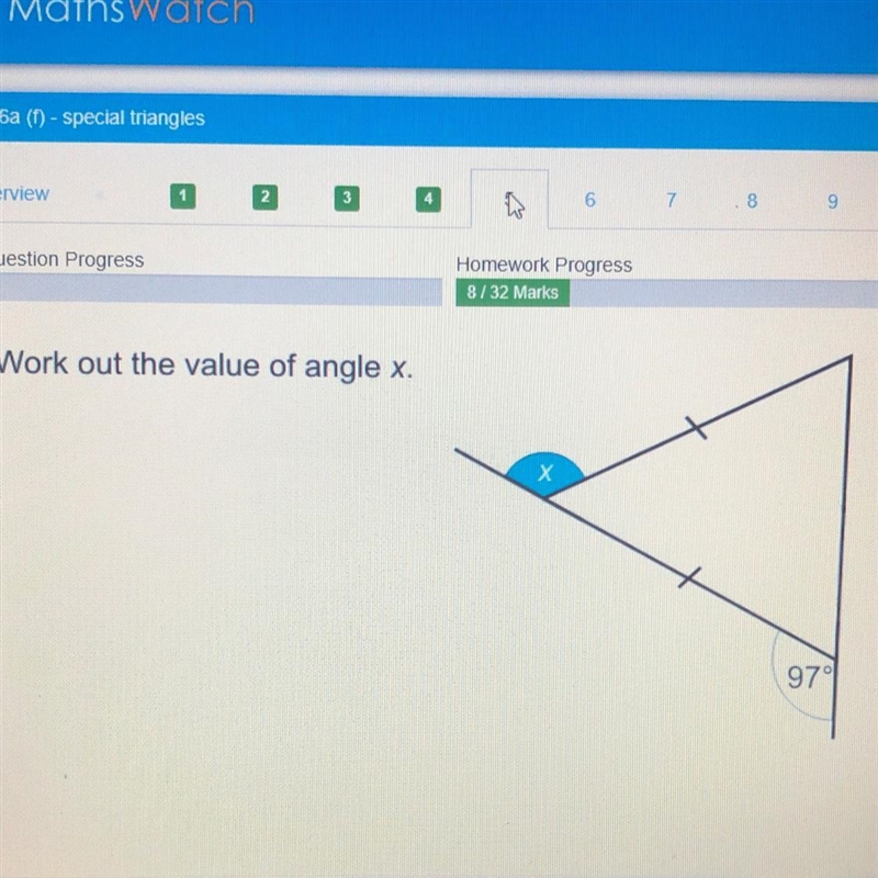 Work out the value of angle x. х 97-example-1