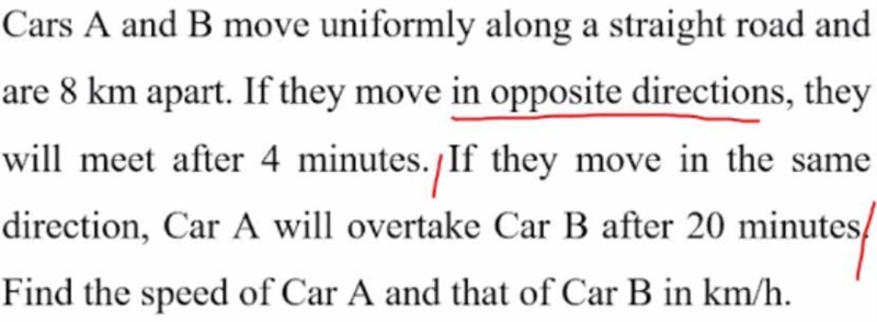 Find car A and car B speed in km/h-example-1