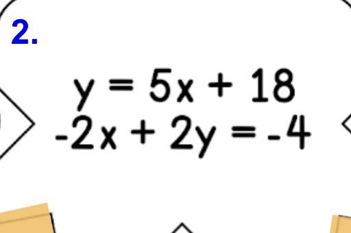 Solve this system of equation using substitution, show your work (ANSWER QUICK PLEASE-example-1