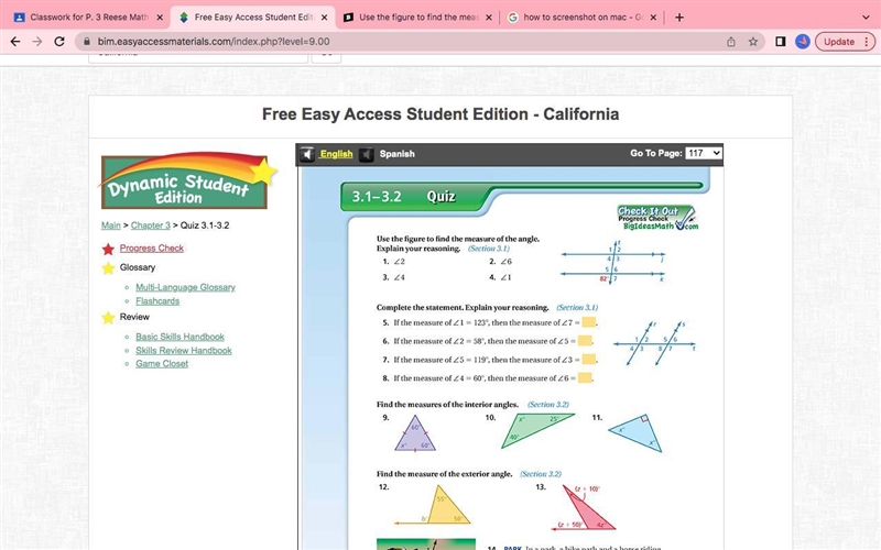 Use the figure to find the measure of the angle (#1-15)-example-1