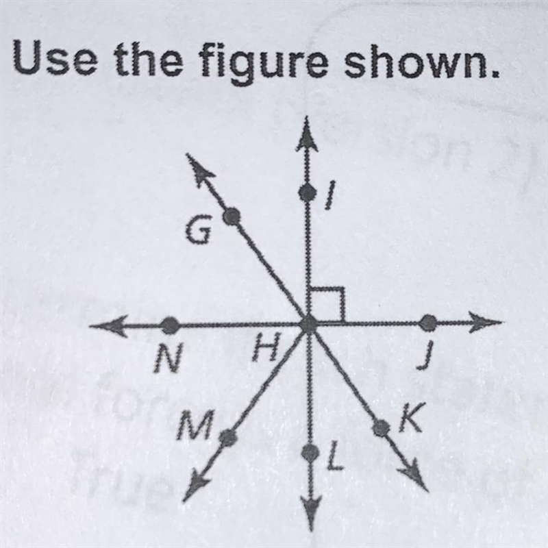 Use the figure shown. 1. Name a pair of adjacent angles. 2. Name a pair of complementary-example-1