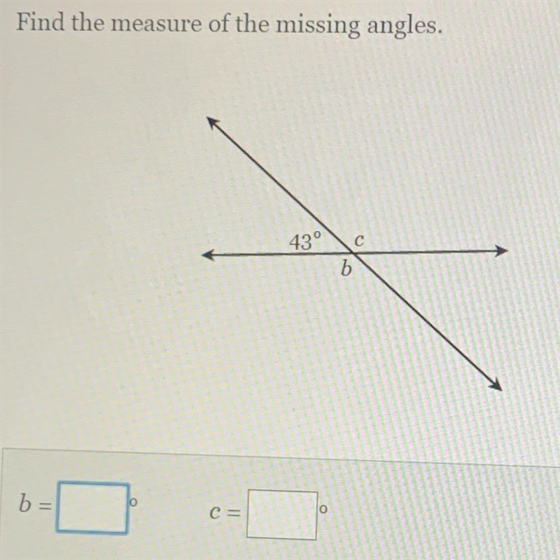 Find the measure of the missing angles.-example-1