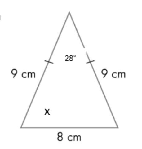 Find the area and missing angle x-example-1