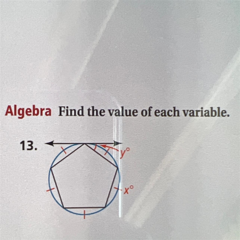 Algebra Find the value of each variable. 13. X-example-1