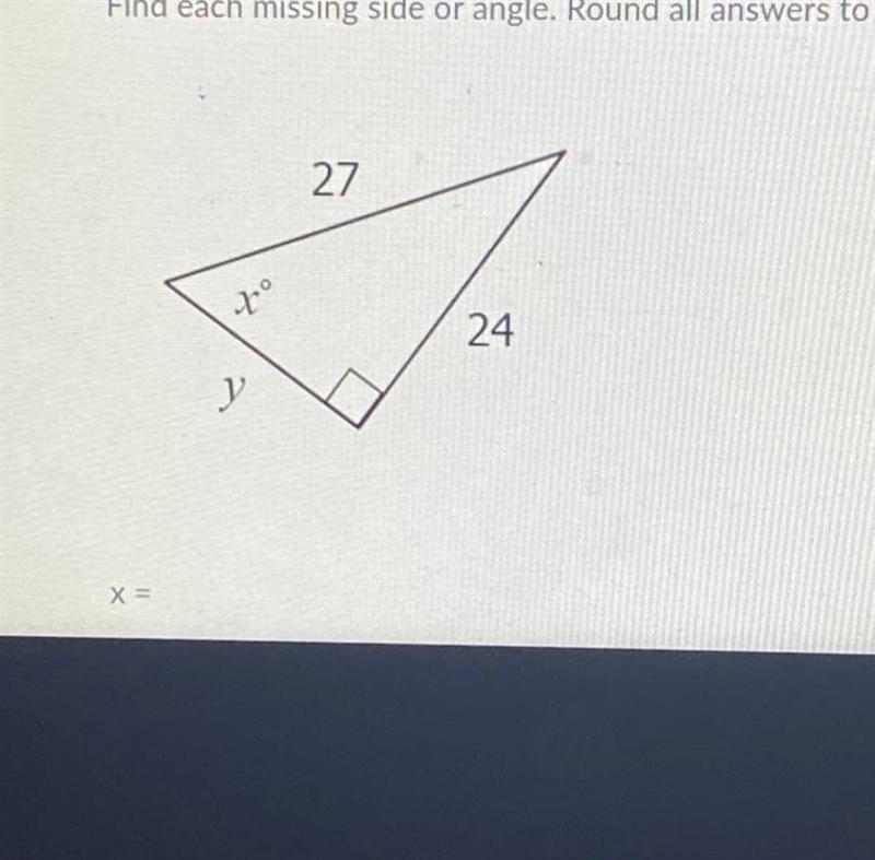 Find x and y round to the nearest tenth-example-1