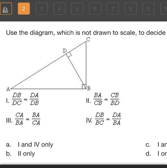 Use the diagram, which is not drawn to scale, to decide which proportions are true-example-1