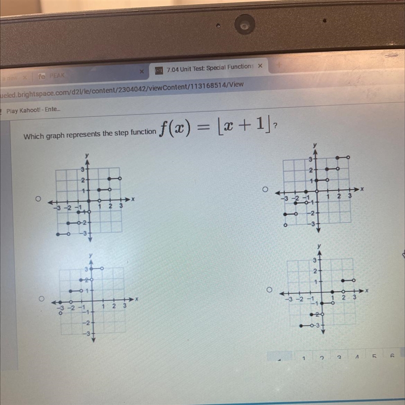 Which graph represents the step function f(x) = (x +1] ? 3 2 1 1 2 -2 -1 2 2 1 O 17 1 1 -3 -2 -1 3-2-11 2 3 20 -2 I-example-1