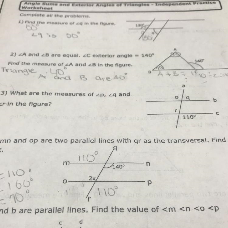 What are the measures of-example-1