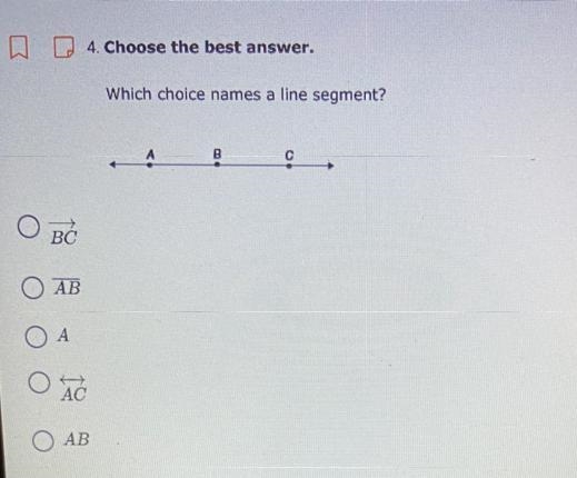 Which choice names a line segment?-example-1