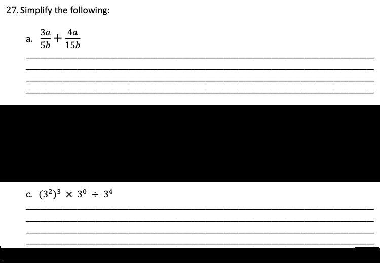 Simplify the following. I need to see a step by step answer on both questions to see-example-1