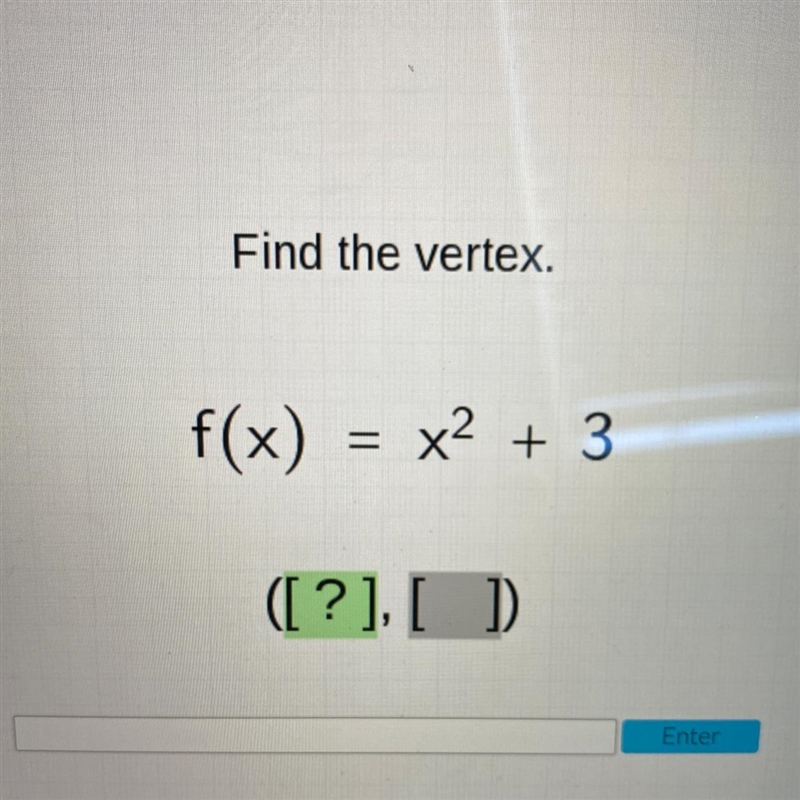 Find the vertex. f(x) = x2 + 3-example-1