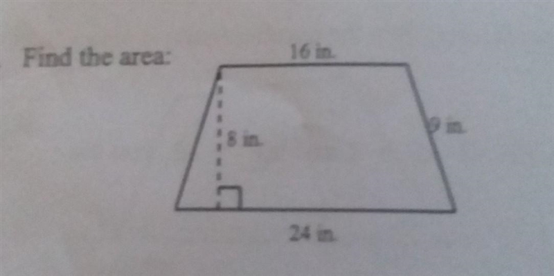 Find the area: 16 in 9 in. 8 in. 24 in.​-example-1