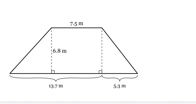 What is the area, in square meters, of the trapezoid below?-example-1