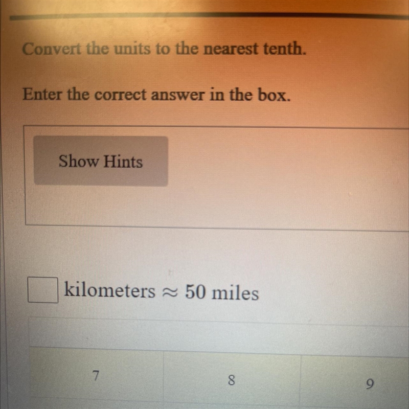 Convert the units to the nearest tenth. Enter the correct answer in the box. Show-example-1