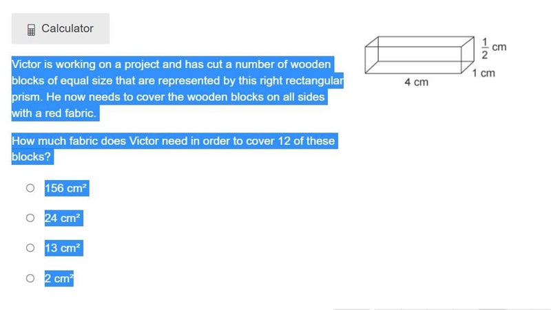 Victor is working on a project and has cut a number of wooden blocks of equal size-example-1