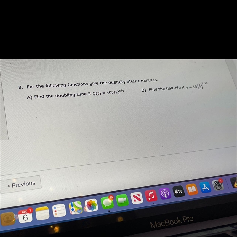 For the following in functions of the quantity of t minutes-example-1