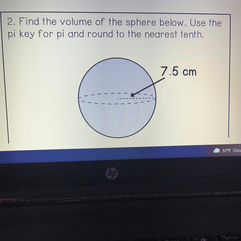 A.) 1,767.1 cm^3 B.) 235.6 cm^3 C.) 441.8 cm^3 D.)3,534.3 cm^3-example-1