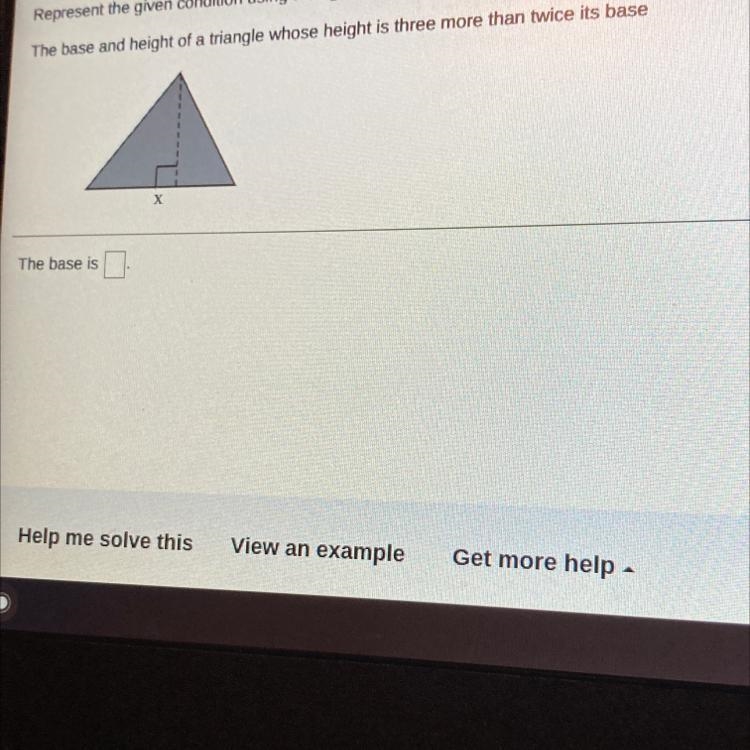 Represent the given condition using a single variable , x-example-1