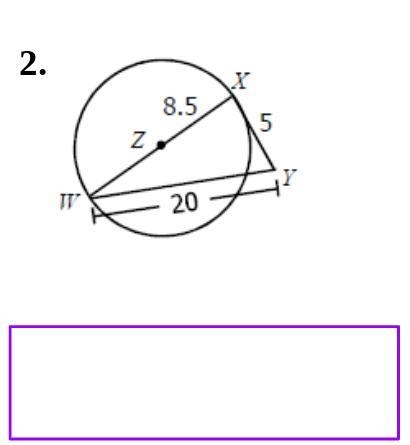 Determine if XY is tangent to circle Z. Show your work to justify your answer.-example-1