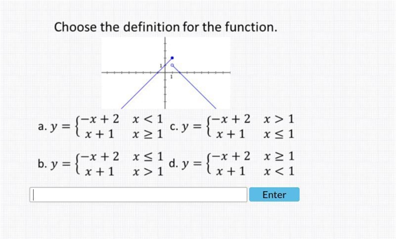 Choose the definition for the function. Could you also explain how to go through the-example-1