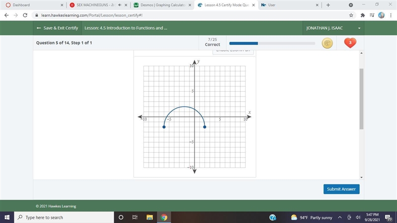 Hi, how do i find the domain and range and determine if they are both all real numbers-example-1