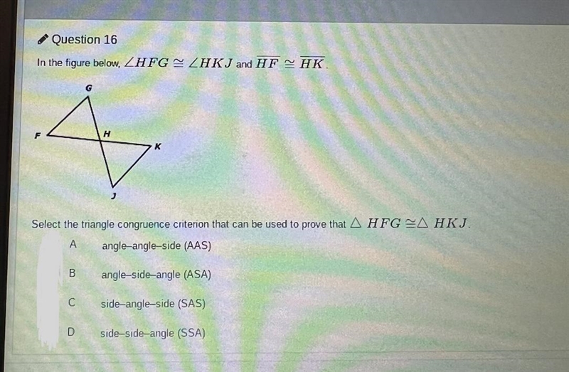 Help please!!! In the figure below, Using the information provided, select the triangle-example-1