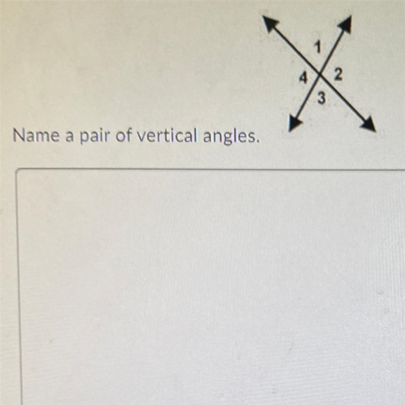 Name a pair or vertical angles.-example-1