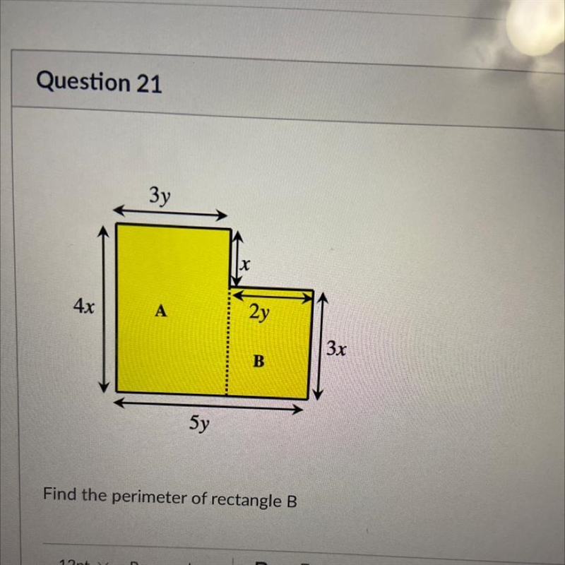 Find the perimeter of rectangle B-example-1