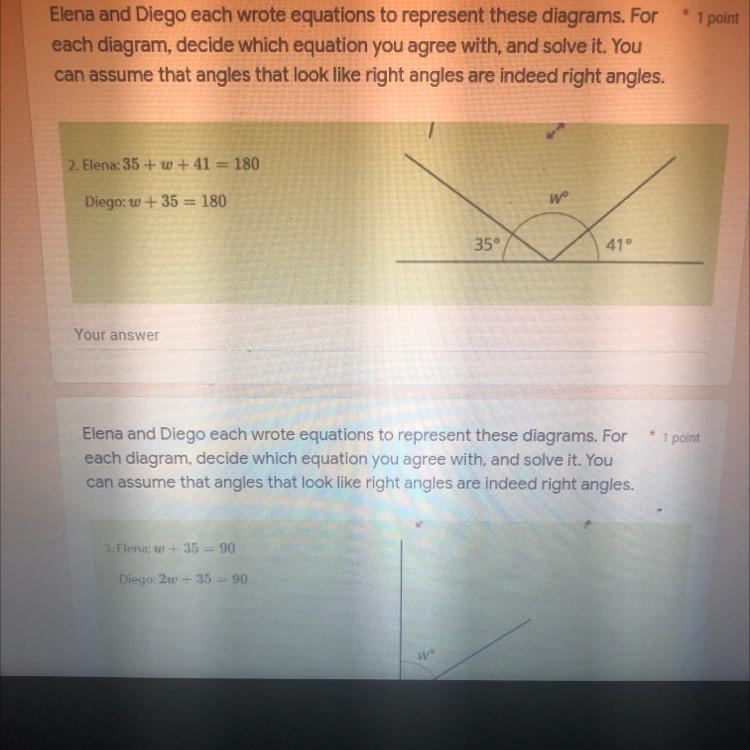 Elena and Diego each wrote equations to represent these diagrams. For * poin each-example-1