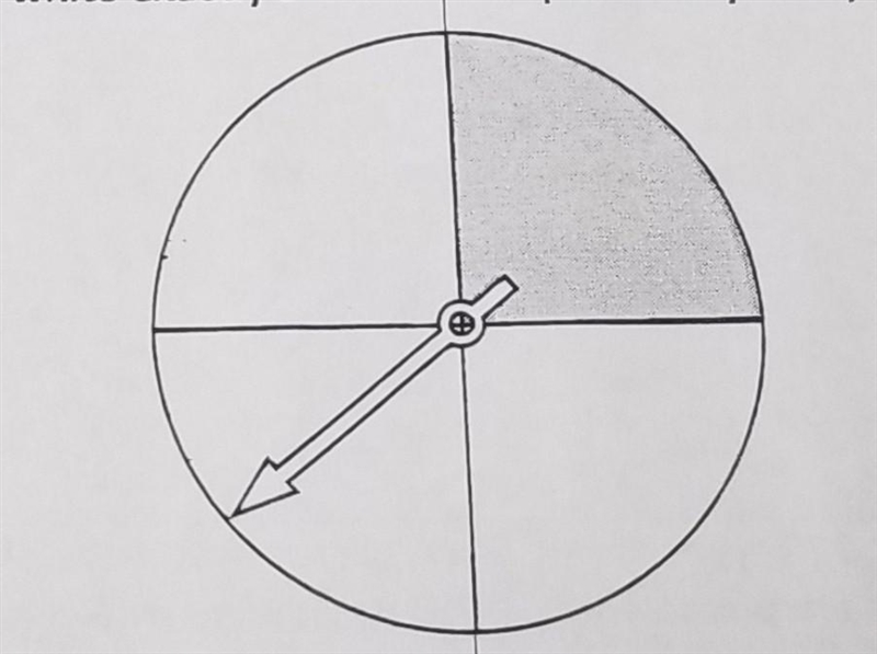 - The spinner shown is spun 4 times. What is the probability that you will spin gray-example-1