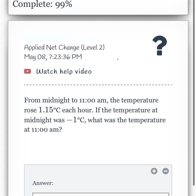 From midnight to 11:00 am, the temperature rose 1.15°C each hour. If the temperature-example-1