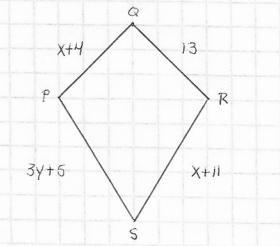 Find the X and Y for the given kite-example-1