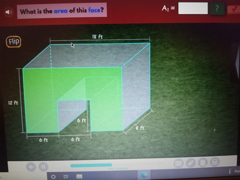 What is the area of this face​-example-1