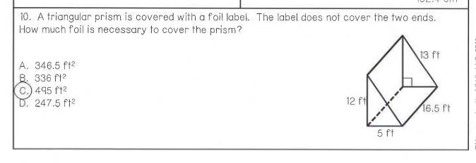 a triangular prism is covered with a foil label the label does not cover the two ends-example-1