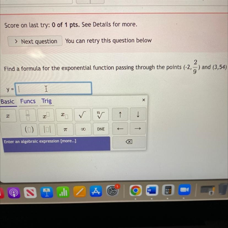 2 Find a formula for the exponential function passing through the points (-2,) and-example-1