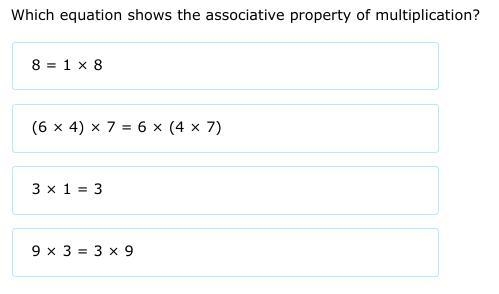 Which equation shows the associative property of multiplication?-example-1