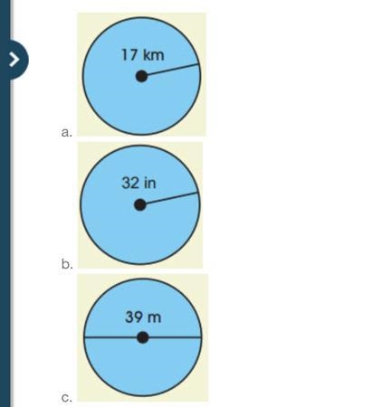 (Please answer, 100 points) Find the circumference of each of the following circles-example-1