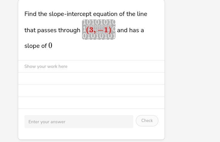 Algebra one slope-intercept form-example-1