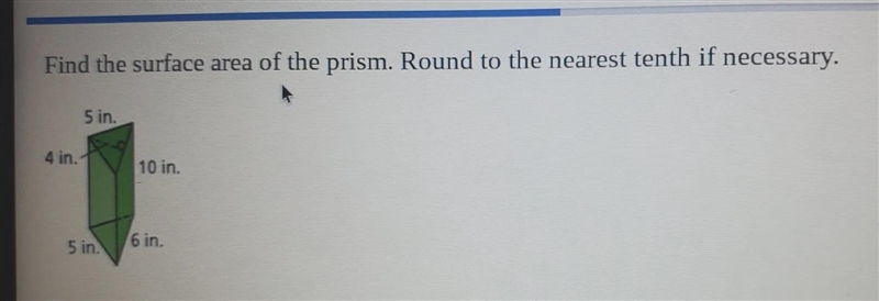 Find the surface area of the prism to the nearest tenth.-example-1