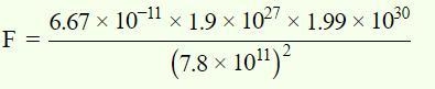 The mass of planet Jupiter is 1.9 x 1027 kg and that of the sun is 1.99 x 1030 kg-example-1