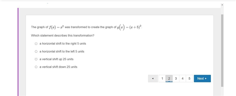 PLEASE HELP THIS IS URGENT I The graph of f(x)=x^2 was transformed to create the graph-example-1