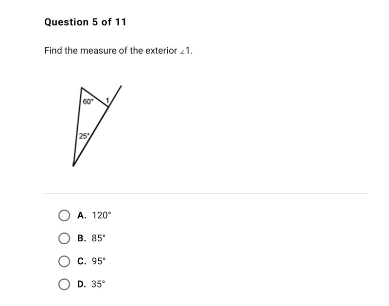 Find the measure of exterior angle 1-example-1