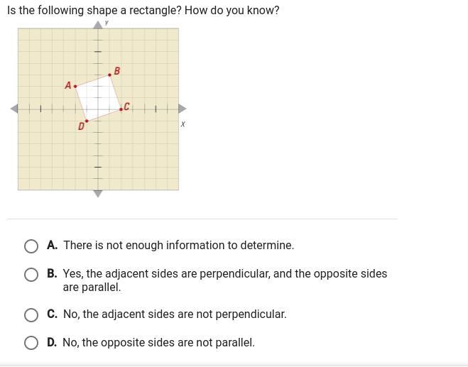 Is the following shape a rectangle? How do you know?-example-1