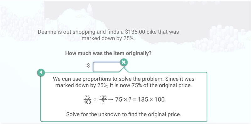 Question on Image Deanne is out shopping and finds a $135.00 bike that was marked-example-1