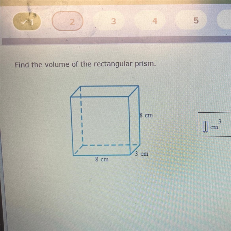 Find the volume of the rectangular prism. 8 cm 8 cm 3 cm-example-1