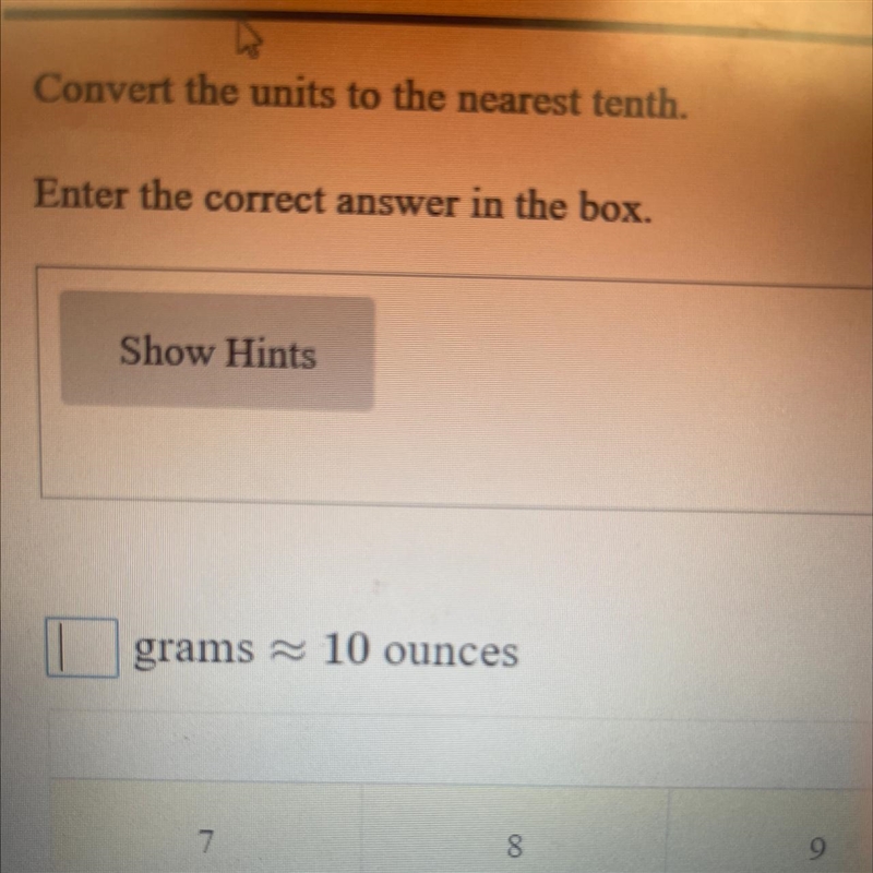 Convert the units to the nearest tenth. Enter the correct answer in the box. Show-example-1