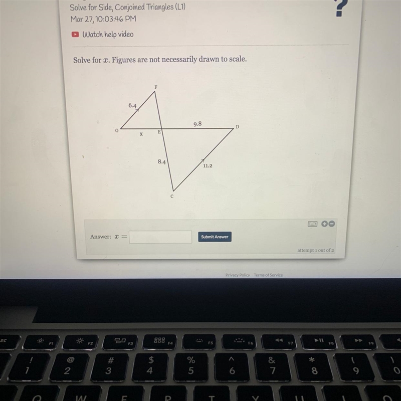 What is the answer to this figure when I solve for x?-example-1