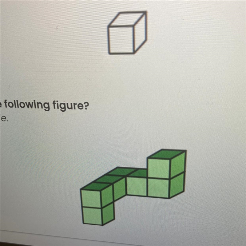 Is 111 cubic unit. What is the volume of the following figure? All of the cubes are-example-1